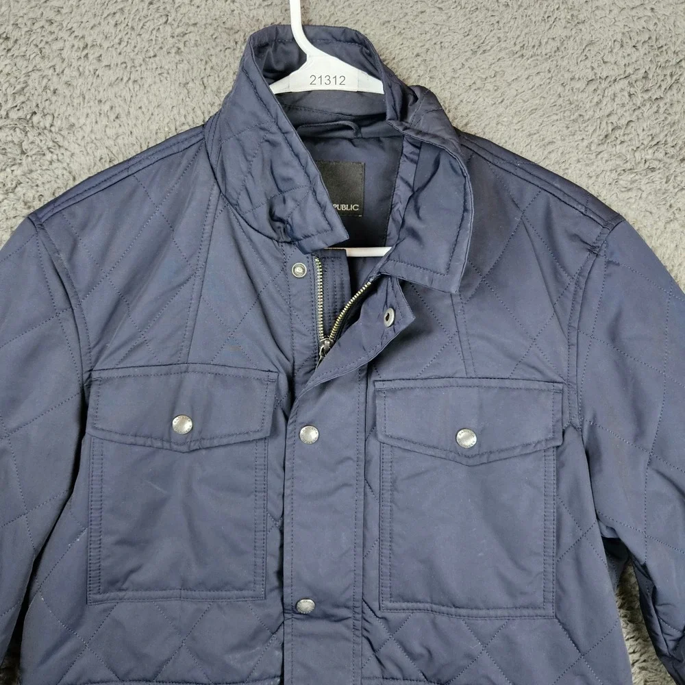 Banana Republic Mens Navy Blue Quilted Field Jacket Size M 673179-00 FA15